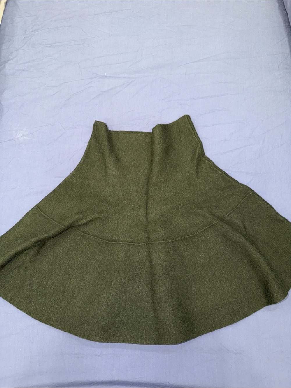 Zara KNIT Olive Green Circle Skirt